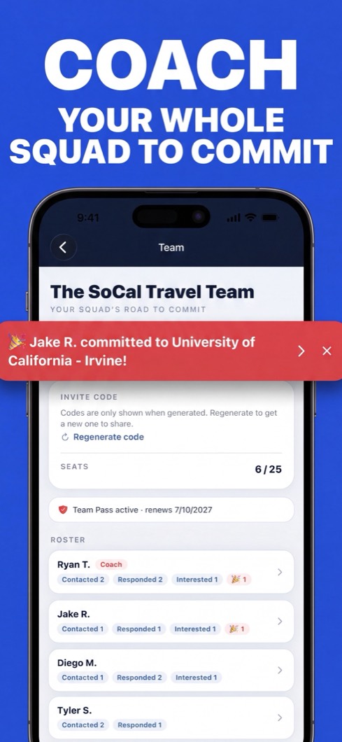 Baseball Bound screenshot: coach your team's recruiting
